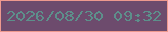 文字の大きさ：1、枠の色：ee998e、背景の色：6d4b6d、文字の色：5d8f8b 無料ブログパーツのブログ時計