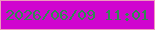 文字の大きさ：3、枠の色：ee99bf、背景の色：d005cf、文字の色：328952 無料ブログパーツのブログ時計