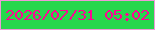 文字の大きさ：2、枠の色：ee99d8、背景の色：26d74d、文字の色：fc0593 無料ブログパーツのブログ時計