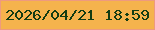 文字の大きさ：3、枠の色：ee9a7f、背景の色：f5b34d、文字の色：133c13 無料ブログパーツのブログ時計