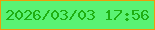 文字の大きさ：1、枠の色：ee9c0a、背景の色：5af274、文字の色：1eaf11 無料ブログパーツのブログ時計