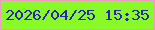 文字の大きさ：2、枠の色：ee9cc6、背景の色：8af928、文字の色：2824b5 無料ブログパーツのブログ時計