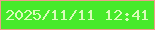 文字の大きさ：3、枠の色：ee9d8a、背景の色：47ea2b、文字の色：dafcb9 無料ブログパーツのブログ時計