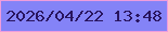 文字の大きさ：2、枠の色：ee9ddc、背景の色：8483f7、文字の色：29155f 無料ブログパーツのブログ時計