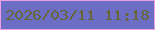 文字の大きさ：4、枠の色：ee9fe3、背景の色：6c6ec6、文字の色：666637 無料ブログパーツのブログ時計