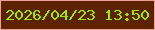文字の大きさ：4、枠の色：eea09c、背景の色：5d2300、文字の色：99eb06 無料ブログパーツのブログ時計