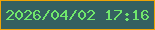 文字の大きさ：2、枠の色：eea306、背景の色：356060、文字の色：70e76c 無料ブログパーツのブログ時計