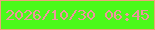 文字の大きさ：3、枠の色：eea379、背景の色：4bf91a、文字の色：ee959e 無料ブログパーツのブログ時計