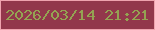 文字の大きさ：4、枠の色：eea3ae、背景の色：92374b、文字の色：94a252 無料ブログパーツのブログ時計