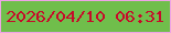 文字の大きさ：2、枠の色：eea3e5、背景の色：70be4b、文字の色：c60b2a 無料ブログパーツのブログ時計