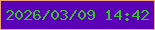 文字の大きさ：1、枠の色：eea478、背景の色：5b00b7、文字の色：3bc030 無料ブログパーツのブログ時計