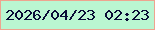 文字の大きさ：1、枠の色：eea48f、背景の色：baf6d1、文字の色：0a0d36 無料ブログパーツのブログ時計