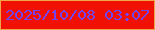 文字の大きさ：3、枠の色：eea647、背景の色：f01004、文字の色：7544ed 無料ブログパーツのブログ時計
