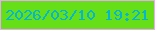 文字の大きさ：4、枠の色：eea6fe、背景の色：66df19、文字の色：03b7d3 無料ブログパーツのブログ時計