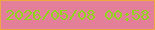 文字の大きさ：4、枠の色：eea741、背景の色：e47f9a、文字の色：8fd71b 無料ブログパーツのブログ時計