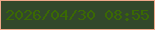 文字の大きさ：3、枠の色：eea88a、背景の色：32482b、文字の色：3a6903 無料ブログパーツのブログ時計