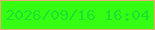 文字の大きさ：4、枠の色：eea977、背景の色：35fe12、文字の色：19e32e 無料ブログパーツのブログ時計