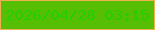 文字の大きさ：1、枠の色：eeaf55、背景の色：57bf03、文字の色：20cf04 無料ブログパーツのブログ時計
