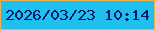 文字の大きさ：3、枠の色：eeb04c、背景の色：1ec0ed、文字の色：021966 無料ブログパーツのブログ時計