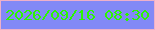 文字の大きさ：5、枠の色：eeb0c9、背景の色：8289f6、文字の色：2cf601 無料ブログパーツのブログ時計