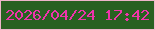 文字の大きさ：1、枠の色：eeb6ca、背景の色：286121、文字の色：ef34ab 無料ブログパーツのブログ時計