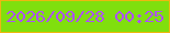 文字の大きさ：5、枠の色：eeb711、背景の色：80df0e、文字の色：ae51fb 無料ブログパーツのブログ時計