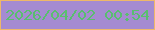 文字の大きさ：3、枠の色：eeb869、背景の色：a58bd1、文字の色：59be6f 無料ブログパーツのブログ時計