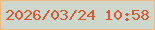 文字の大きさ：5、枠の色：eeb980、背景の色：cdd7cb、文字の色：db5930 無料ブログパーツのブログ時計