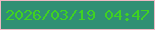 文字の大きさ：5、枠の色：eeb9c4、背景の色：309074、文字の色：3fd222 無料ブログパーツのブログ時計