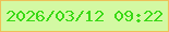文字の大きさ：3、枠の色：eec058、背景の色：d3f9a3、文字の色：39d915 無料ブログパーツのブログ時計