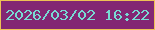 文字の大きさ：5、枠の色：eec155、背景の色：832673、文字の色：78dad3 無料ブログパーツのブログ時計