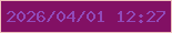 文字の大きさ：5、枠の色：eec1bc、背景の色：821064、文字の色：914ab9 無料ブログパーツのブログ時計