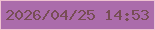 文字の大きさ：4、枠の色：eec2d1、背景の色：ab6cab、文字の色：774d55 無料ブログパーツのブログ時計