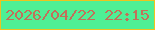 文字の大きさ：4、枠の色：eec31e、背景の色：4fef95、文字の色：c2705a 無料ブログパーツのブログ時計