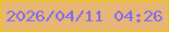 文字の大きさ：4、枠の色：eec400、背景の色：e7b675、文字の色：7e67f8 無料ブログパーツのブログ時計