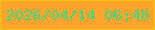 文字の大きさ：3、枠の色：eec70b、背景の色：fca42c、文字の色：37dc84 無料ブログパーツのブログ時計