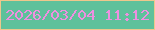 文字の大きさ：3、枠の色：eec78c、背景の色：5ec19b、文字の色：ee90e0 無料ブログパーツのブログ時計