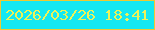 文字の大きさ：3、枠の色：eec932、背景の色：14e8f2、文字の色：edf358 無料ブログパーツのブログ時計