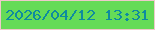 文字の大きさ：4、枠の色：eec9cb、背景の色：65db57、文字の色：0e8b9f 無料ブログパーツのブログ時計