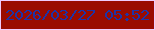 文字の大きさ：2、枠の色：eecbfd、背景の色：9a0b01、文字の色：1d33a8 無料ブログパーツのブログ時計