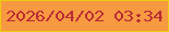 文字の大きさ：2、枠の色：eecc0c、背景の色：f69940、文字の色：b92b36 無料ブログパーツのブログ時計