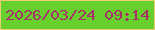 文字の大きさ：4、枠の色：eecd77、背景の色：68d02d、文字の色：a82f67 無料ブログパーツのブログ時計