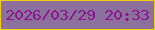 文字の大きさ：1、枠の色：eed007、背景の色：8b719b、文字の色：8d1393 無料ブログパーツのブログ時計