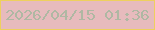 文字の大きさ：4、枠の色：eed05e、背景の色：e7bbbd、文字の色：afb8a3 無料ブログパーツのブログ時計