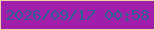 文字の大きさ：4、枠の色：eed2aa、背景の色：a11eab、文字の色：2d6492 無料ブログパーツのブログ時計