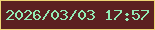 文字の大きさ：1、枠の色：eed475、背景の色：5c2021、文字の色：93ebb5 無料ブログパーツのブログ時計