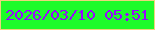 文字の大きさ：5、枠の色：eed47c、背景の色：1efb2a、文字の色：9808fe 無料ブログパーツのブログ時計