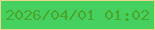 文字の大きさ：5、枠の色：eed58f、背景の色：45d05f、文字の色：4ba62c 無料ブログパーツのブログ時計
