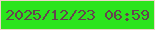 文字の大きさ：5、枠の色：eed5cb、背景の色：2be41d、文字の色：66424f 無料ブログパーツのブログ時計