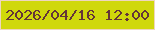 文字の大きさ：1、枠の色：eed6be、背景の色：d0d80b、文字の色：643538 無料ブログパーツのブログ時計